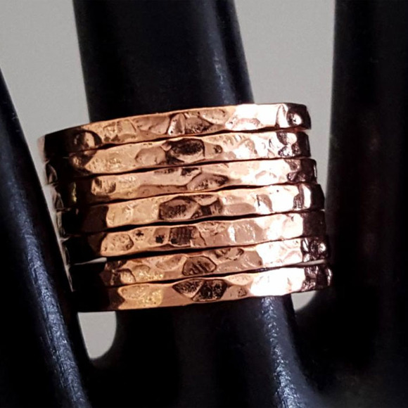 Seven layer Gypsy Ring Hammered Copper - Picture 1 of 1